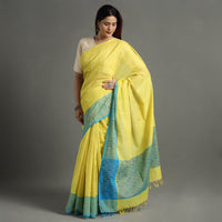 Yellow - Traditional Venkatagiri Handloom Cotton Checks Saree 06