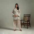 Sanganeri Hand Block Print Cotton Lace Work Short Kurta with Farshi Salwar Set for women 04
