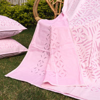 applique double bed cover set