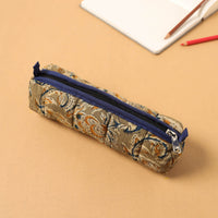 Brown - Handcrafted Quilted Cotton Multipurpose Pencil Pouch 07