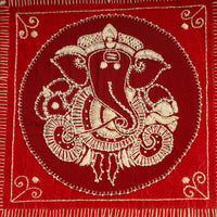 Ganesha - Aipan Art Hand Embroidered Wall Hanging