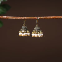 Afia Golden Handcrafted GS Beaded Jhumki Earrings