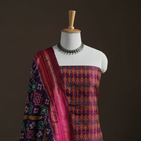 Pochampally Ikat Handloom Sico Unstitched Dress Material: Kurta with Mulberry Silk Dupatta 30