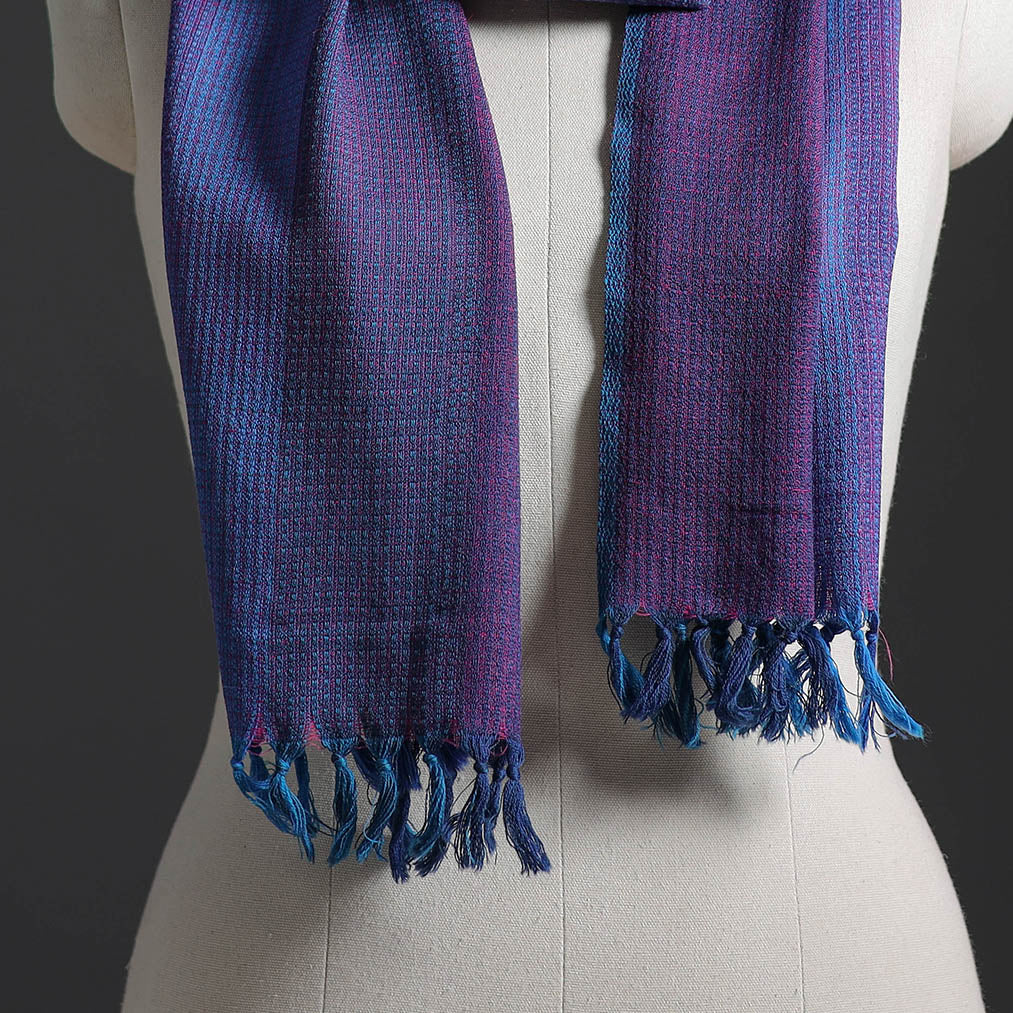 Blue - Kumaun Handwoven Pure Merino Wool Scarf 246