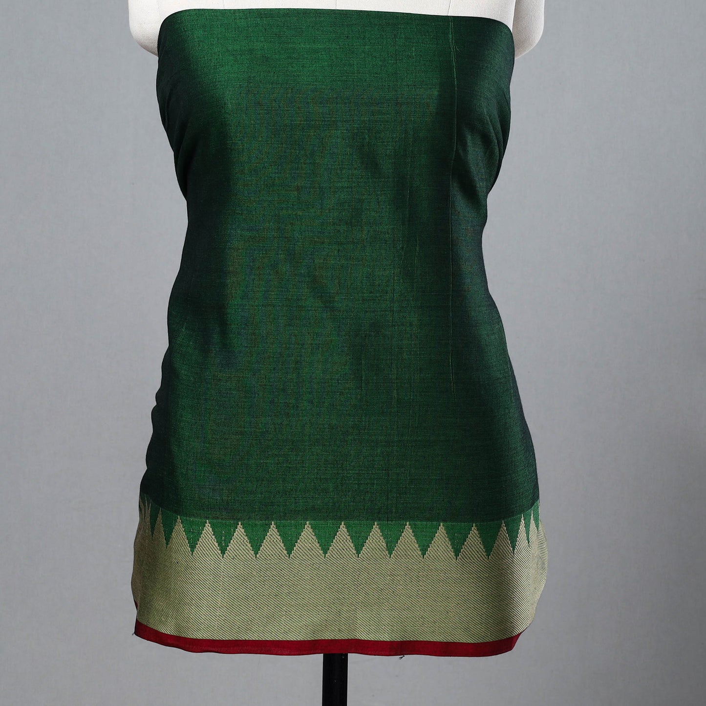 Green - 3pc Mercerized Cotton Dharwad Dress Material 05