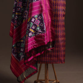 Pochampally Ikat Handloom Sico Unstitched Dress Material: Kurta with Mulberry Silk Dupatta 30