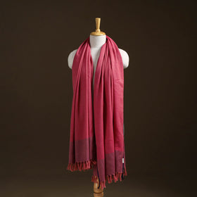 Pink - Kumaun Handwoven Pure Merino Wool Shawl 04