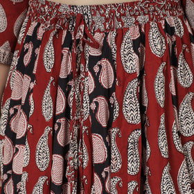  Bagh Block Printed Patchwork Cotton Long Skirt 