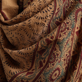 Ajrakh Hand Block Print Natural Dyed Handwoven Acrylic Wool Shawl 01