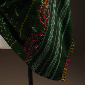 Kutch Bandhani Handwoven Neran Hand Embroidery Merino Wool Shawl 57