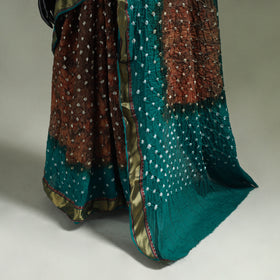 Kutch Tie-Dye Shibori Bandhani Cotton Saree with Blouse Piece 28