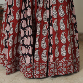  Bagh Block Printed Patchwork Cotton Long Skirt 