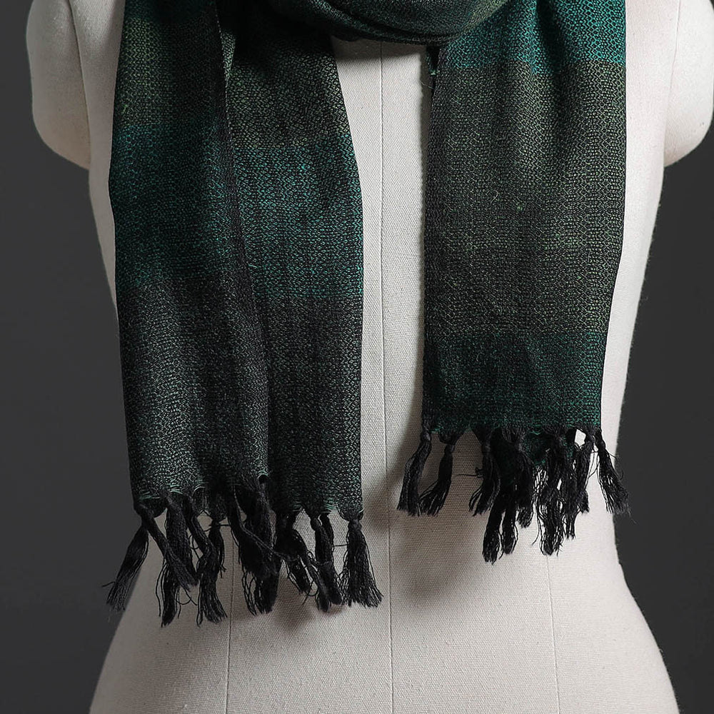 Green - Kumaun Handwoven Pure Merino Wool Scarf 247