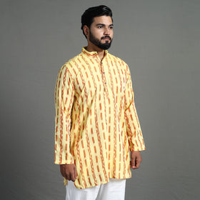  Sambalpuri Ikat Weave Cotton Men Short Kurta 