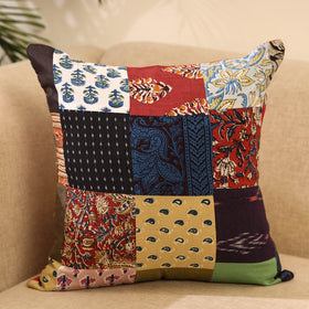 Buy Multicolor Handcrafted Cotton Patchwork Cushion Cover
