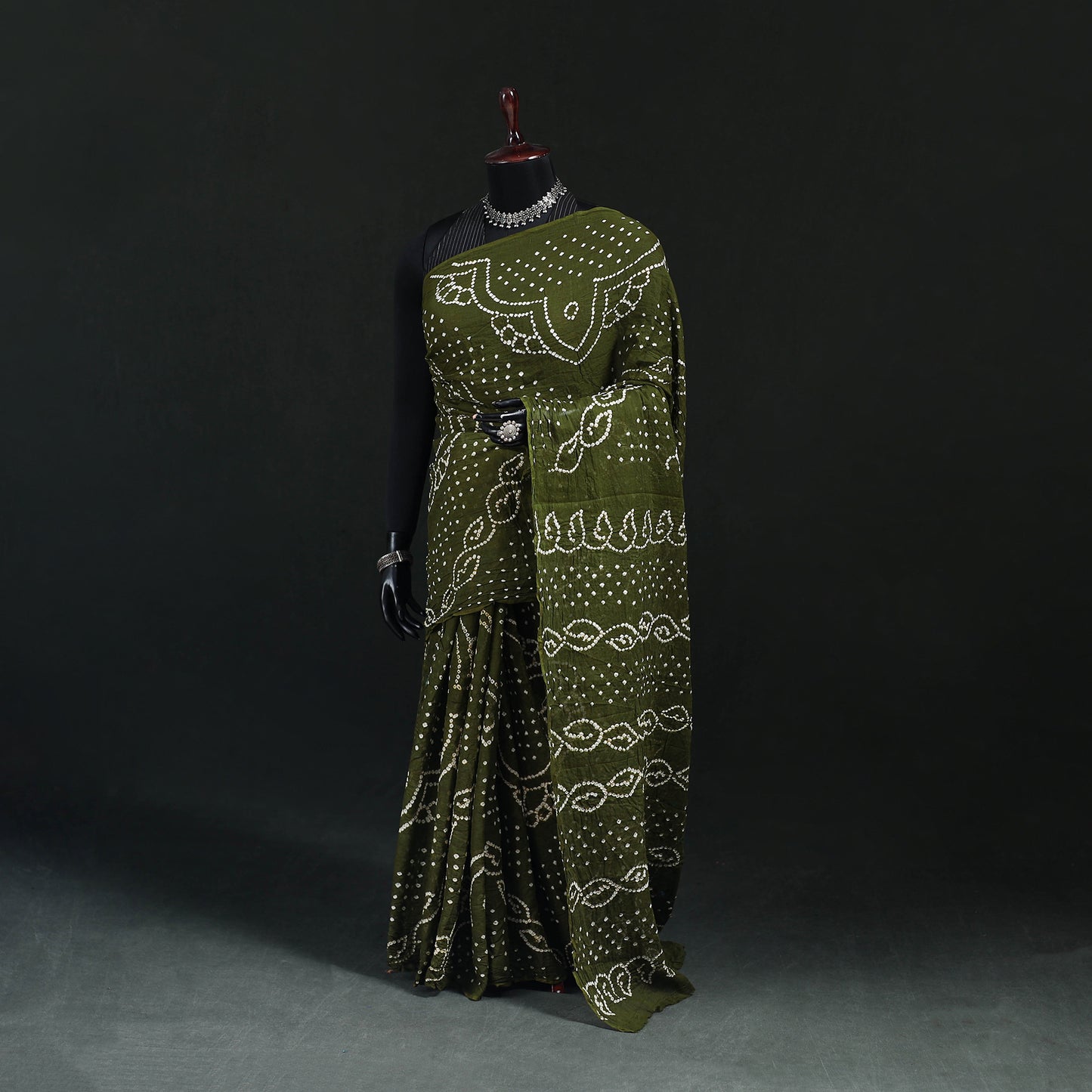 Kutch Bandhani Tie-Dye Cotton Saree 42