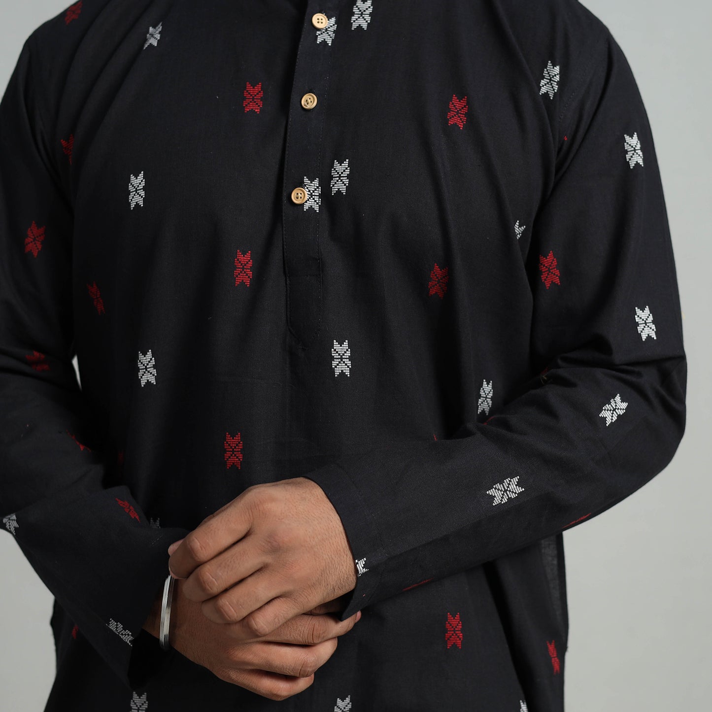 Cotton Long Jacquard Kurta for Men 15