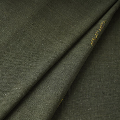 Green - Organic Kala Cotton Handloom Buti Fabric 07