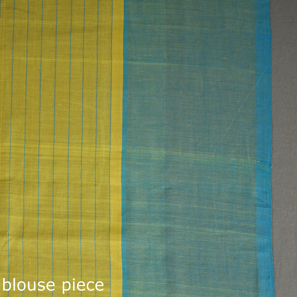 Yellow - Traditional Venkatagiri Handloom Cotton Checks Saree 06