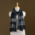 Black - Pipad Hand Block Print Natural Dyed Chanderi Silk Handloom Stole 10
