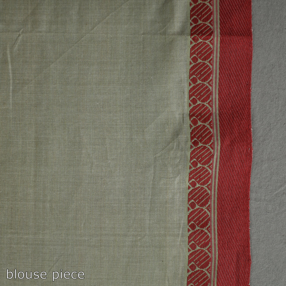 Brown - Pure Handloom Natural Dyed Dobby Cotton Saree 6