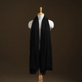 Black - Kumaun Handwoven Pure Merino Wool Shawl 02