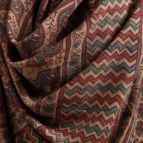 Ajrakh Hand Block Print Natural Dyed Handwoven Acrylic Wool Shawl 02