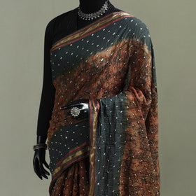 Kutch Tie-Dye Shibori Bandhani Cotton Saree with Blouse Piece 29
