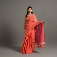 Orange - Jamdani Buti Cotton Handloom Saree 56