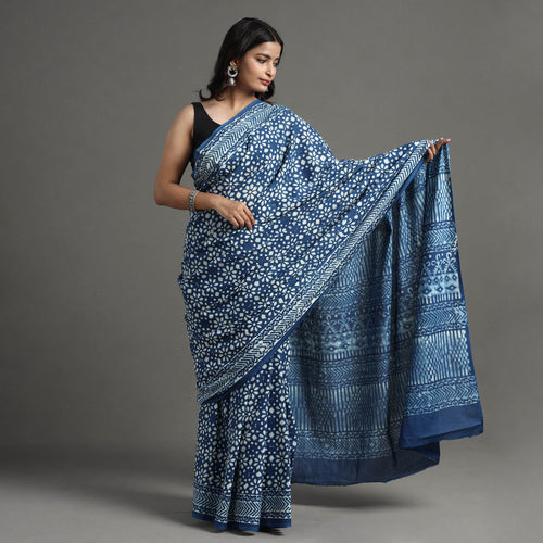 block printed saree