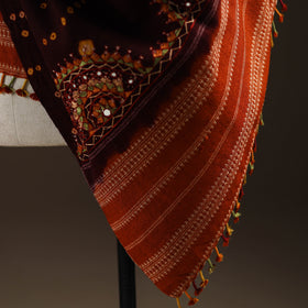 Kutch Bandhani Handwoven Neran Hand Embroidery Merino Wool Shawl 58