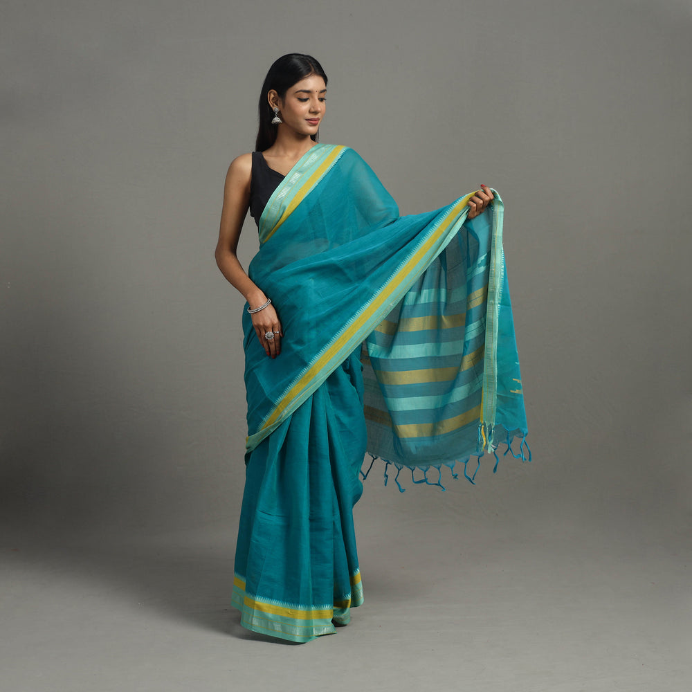 Green - Cresendo Cotton Handloom Saree 03