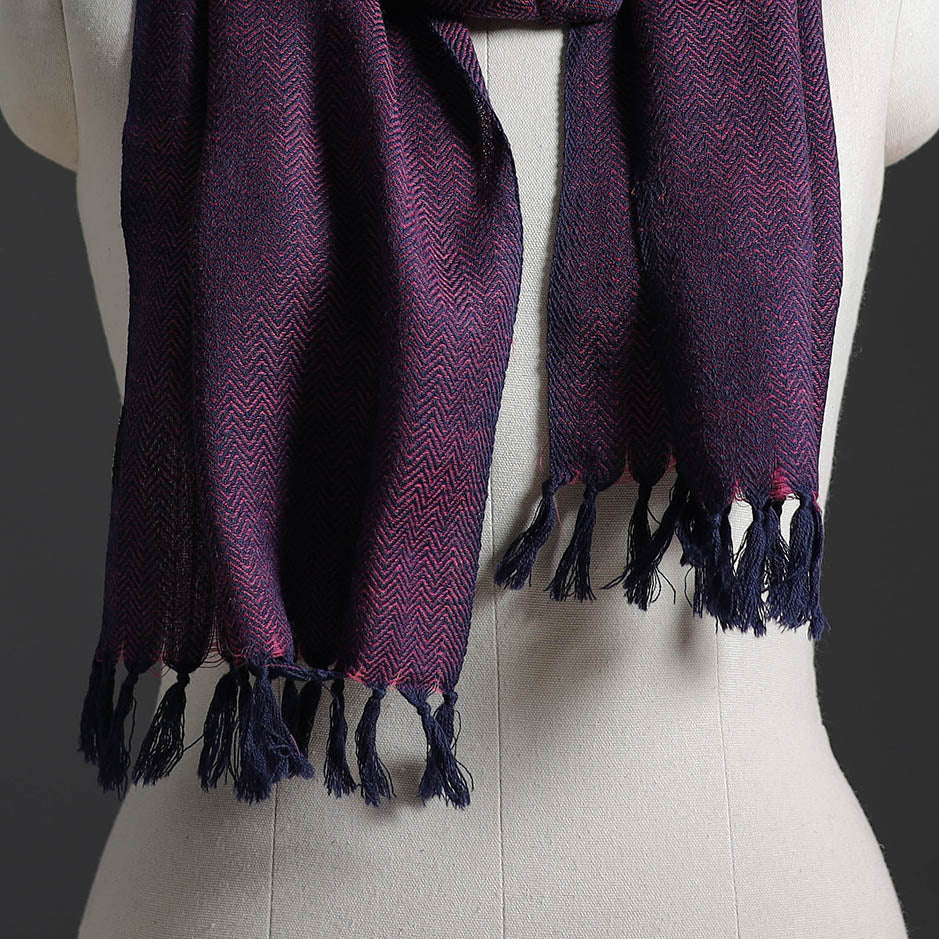 Purple - Kumaun Handwoven Pure Merino Wool Scarf 249