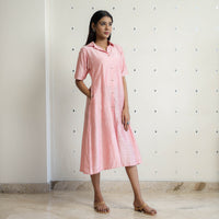 Zeenat Baby Pink Slub Silk Plain Dress