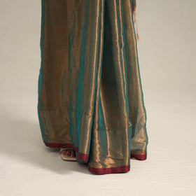 Fine Tissue Zari Green Bengal Saree with Embroidered Blouse
