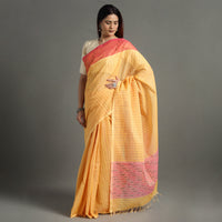 Orange - Traditional Venkatagiri Handloom Cotton Checks Saree 07