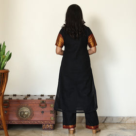 Black - Dharwad Cotton Kurta with Palazzo & Dupatta Set 21