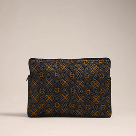  Black Handcrafted Quilted Laptop Sleeve (11 x 16 in)
