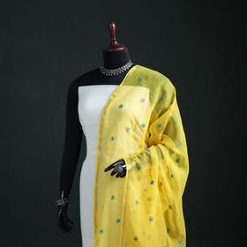 Kota Doria Cotton Embroidered Plain Dupatta 01