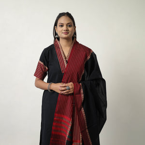 Black - Cotton Dharwad Kurta Set with Palazzo & Dupatta 06