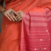 Orange - Jamdani Buti Cotton Handloom Saree 56