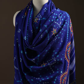 Kutch Bandhani Handwoven Neran Hand Embroidery Merino Wool Shawl 59