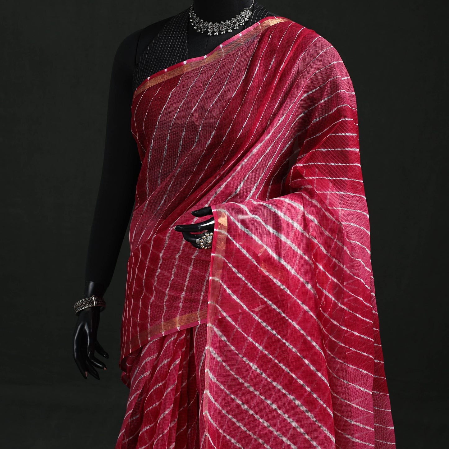 Tie-Dye Kota Doria Cotton Leheriya Saree 22