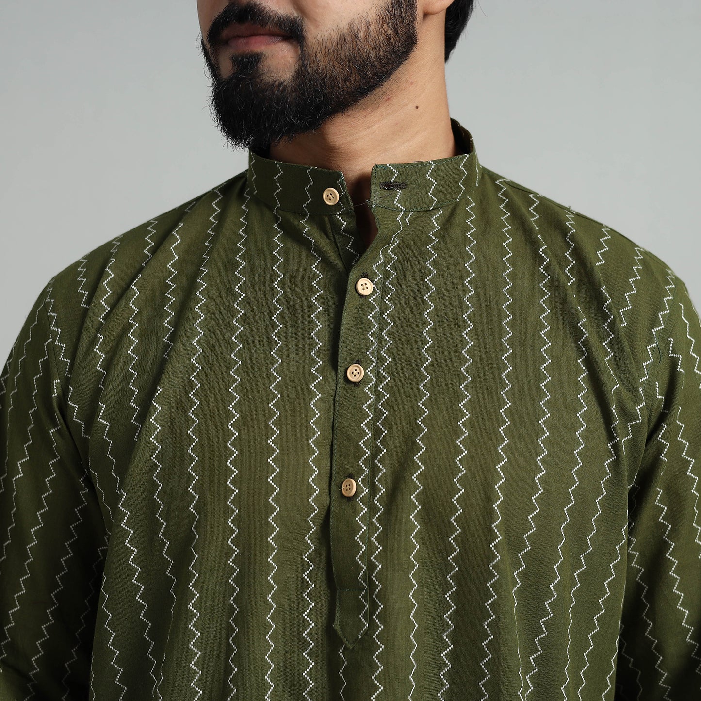 Cotton Long Jacquard Kurta for Men 14