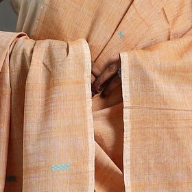 Orange - assam weave thread buti cotton handloom dupatta 17