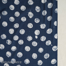 Buy Cotton Blue Hand Batik Print Saree online