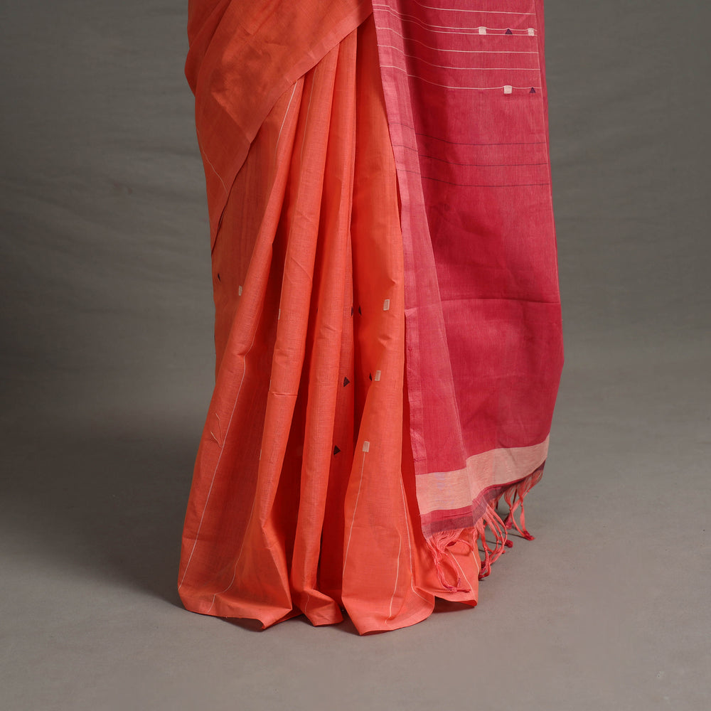 Orange - Jamdani Buti Cotton Handloom Saree 56