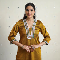 Yellow - Traditional Cotton Khun Straight Kurta for Women 10