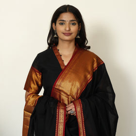 Black - Dharwad Cotton Kurta with Palazzo & Dupatta Set 21