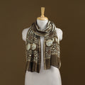 Brown - Pipad Hand Block Print Natural Dyed Chanderi Silk Handloom Stole 15